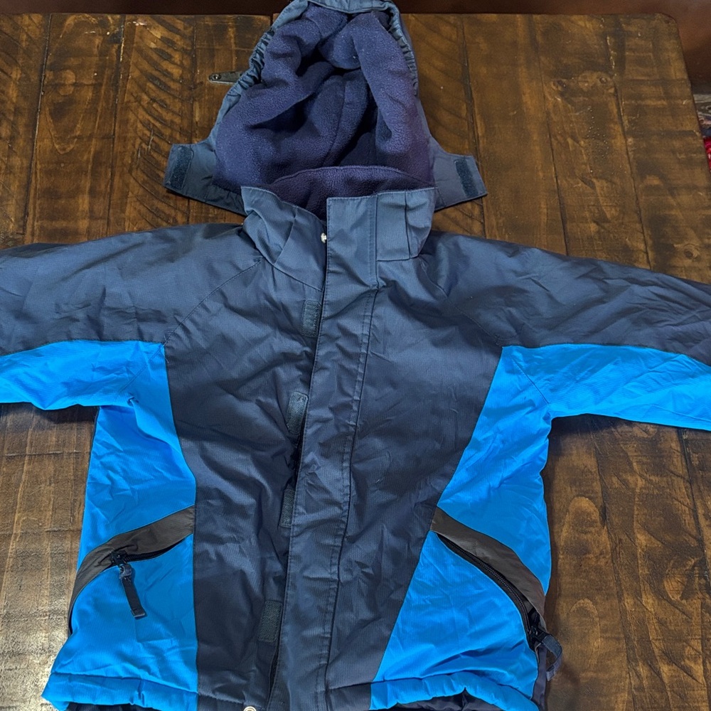 Kids Blue and Black Hooded Jacket